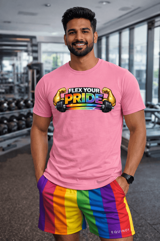 Flex Your Pride Rainbow Fitness Tee | Good Trouble Fashion - Good Trouble Fashion