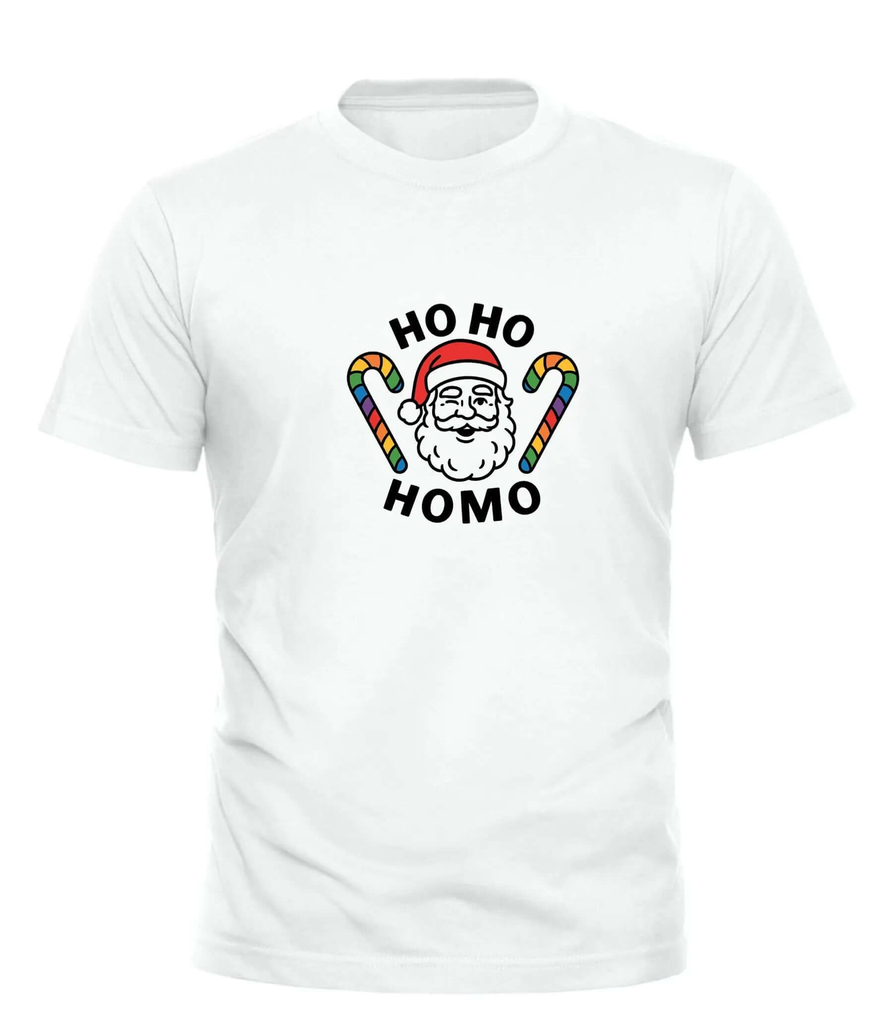 Funny Gay Christmas Tee - Ho Ho Homo by Good Trouble Fashion - Good Trouble Fashion