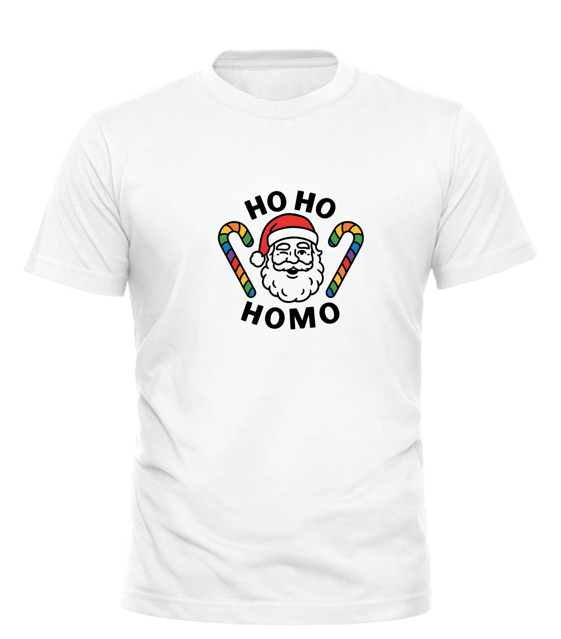 Funny Gay Christmas Tee - Ho Ho Homo by Good Trouble Fashion