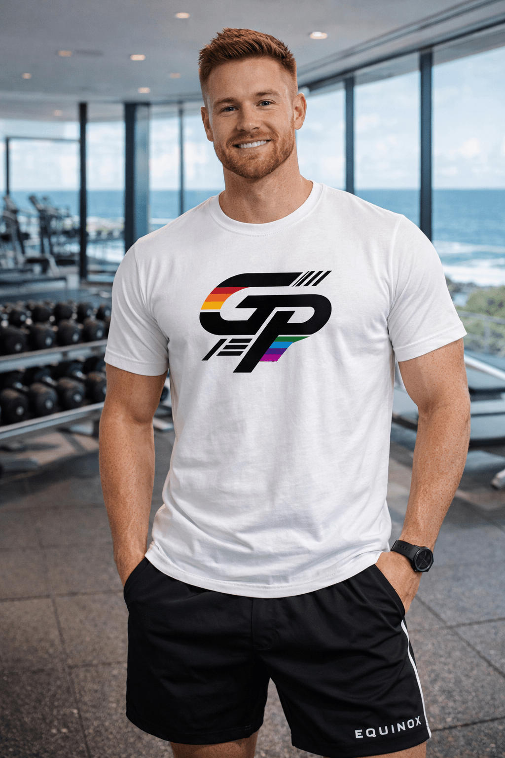 Gay Power Pride Workout Tee - Embrace Your Strength with Pride - Good Trouble Fashion