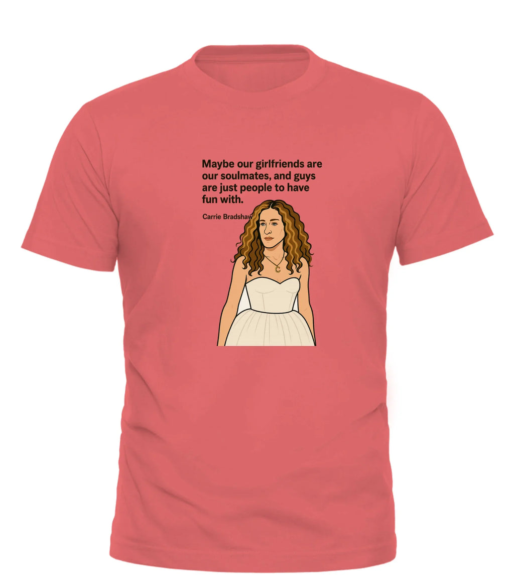 Good Trouble Garments Girlfriend Soulmates T-Shirt featuring a stylish design with a quote