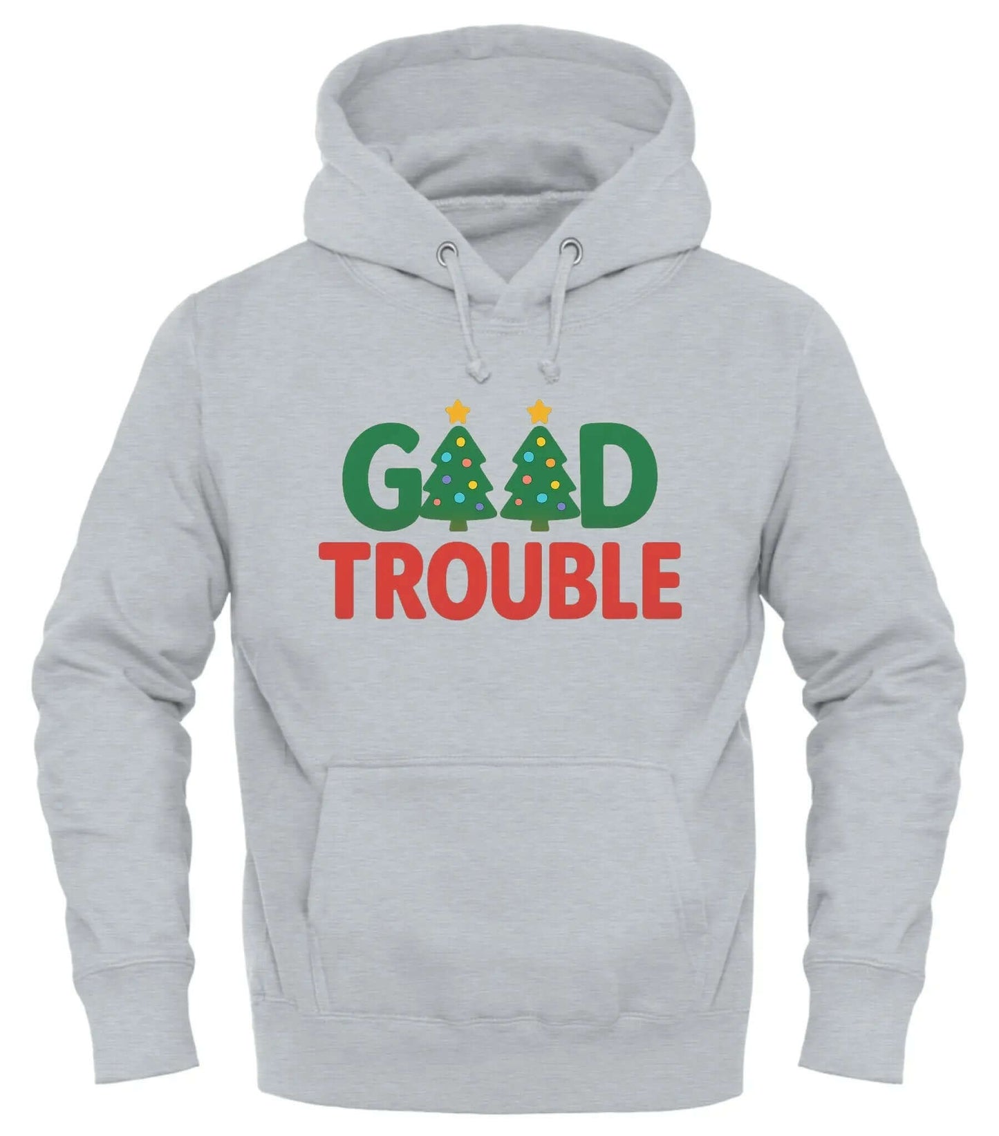 Good Trouble Christmas Tree Sweatshirt – unisex graphic crewneck sweatshirt from Good Trouble Fashion – soft fleece product photo