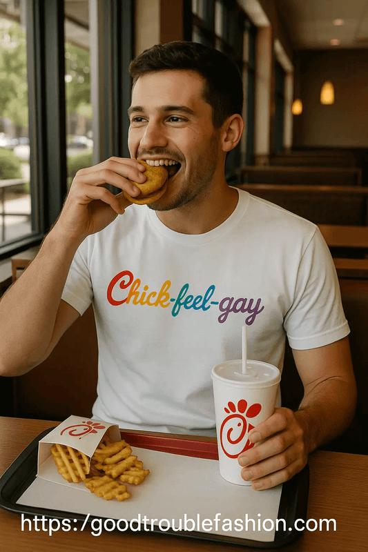 Chick-feel-gay Good Trouble Graphic Tee – unisex graphic cotton T-shirt from Good Trouble Fashion – soft jersey tee product photo