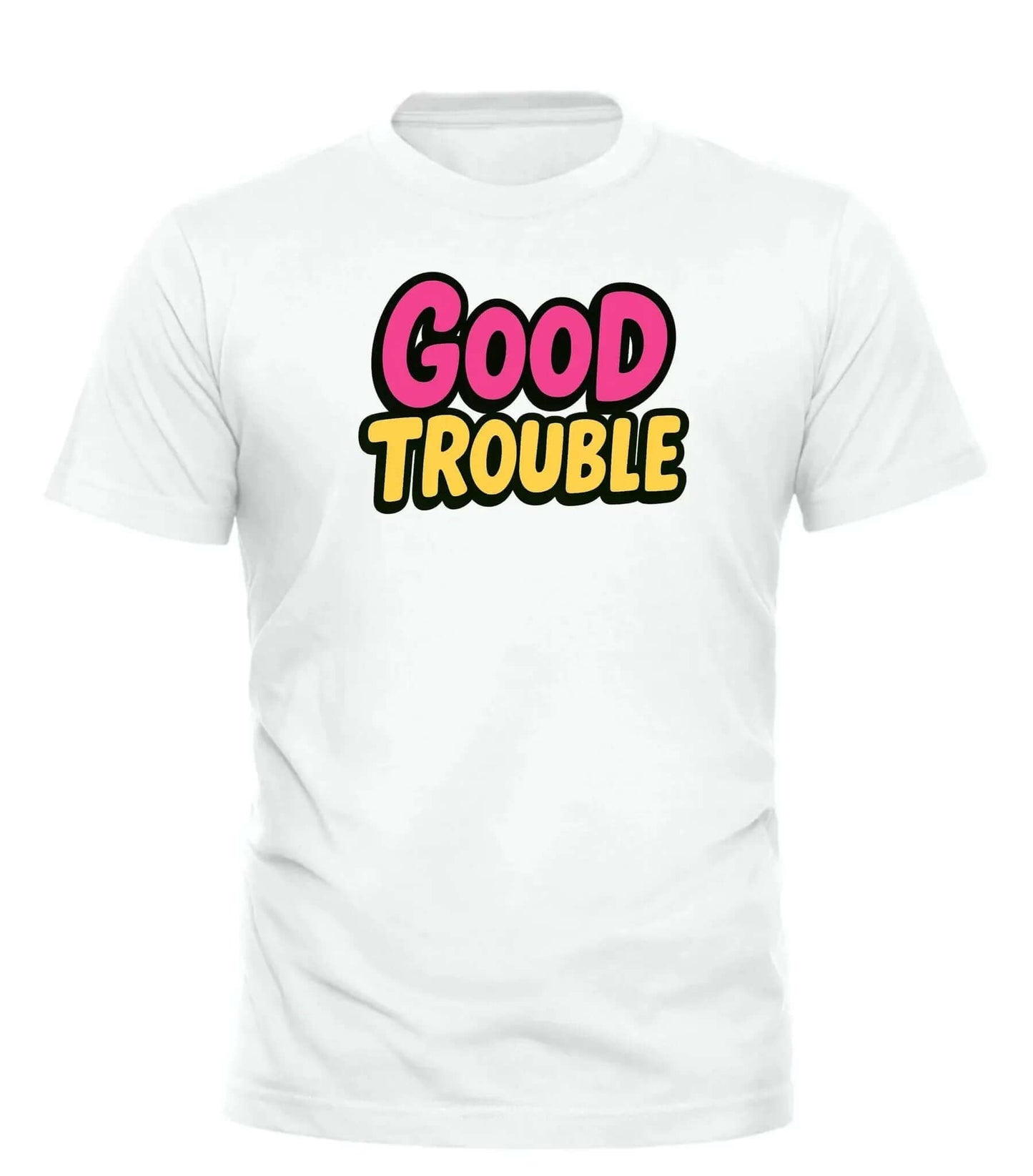 Good Trouble T-Shirt with Bold Print – unisex graphic cotton T-shirt from Good Trouble Fashion – soft jersey tee product photo