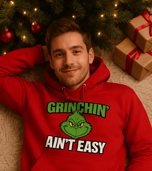 GOOD TROUBLE FASHION Grinchin' Ain't Easy Hoodie - Good Trouble Fashion
