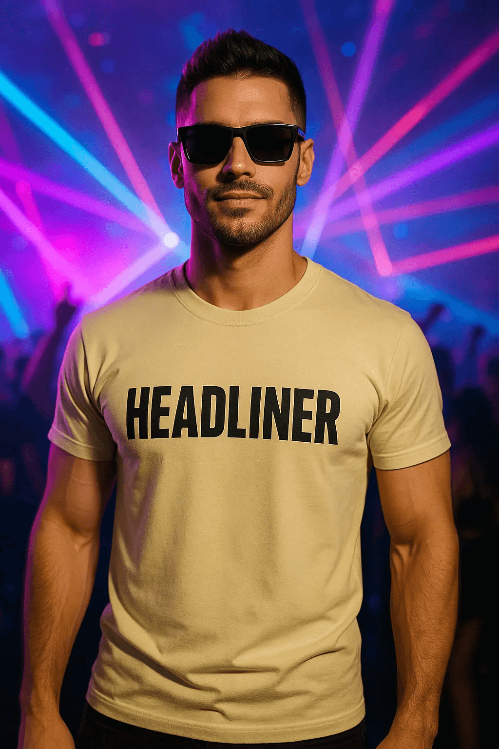 Headliner Graphic Tee – unisex graphic cotton T-shirt from Good Trouble Fashion – soft jersey tee product photo
