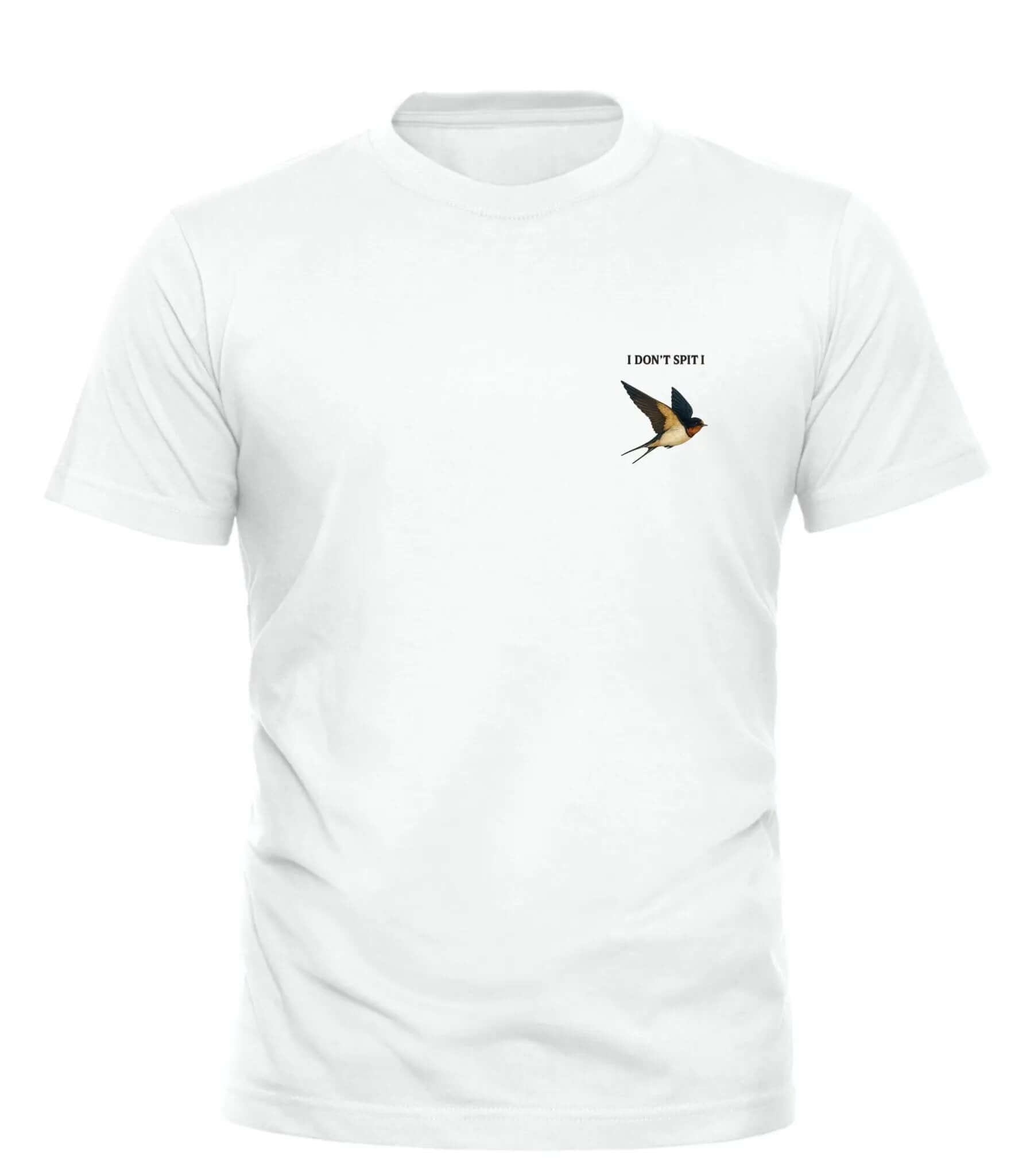 Swallow Don't Spit Tee – unisex graphic cotton T-shirt from Good Trouble Fashion – soft jersey tee product photo