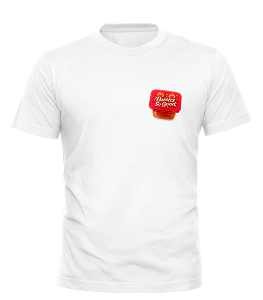 Burns So Good Hot Sauce Pocket T-Shirt – Unisex Graphic Tee - Good Trouble Fashion