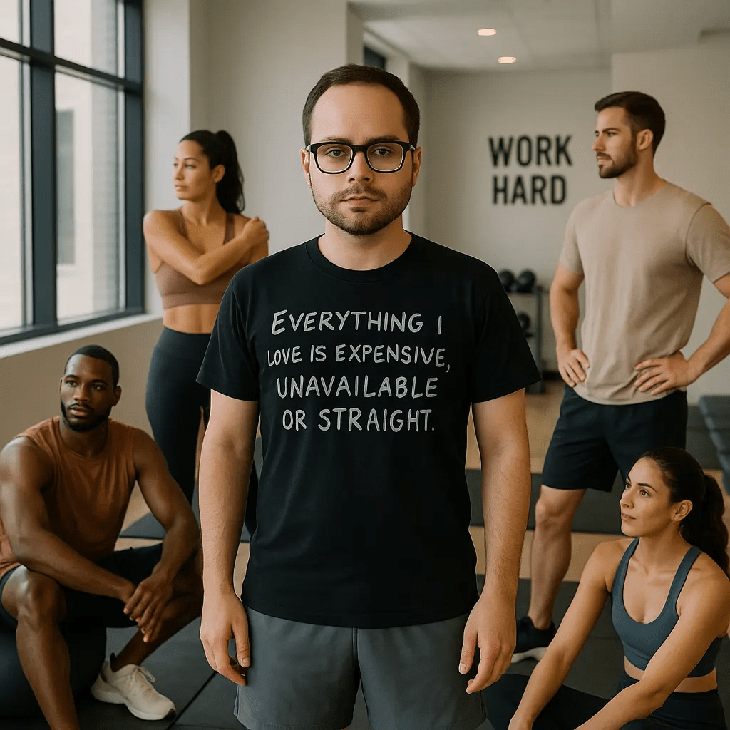 Everything I Love is Straight Tee – unisex graphic cotton T-shirt from Good Trouble Fashion – soft jersey tee product photo