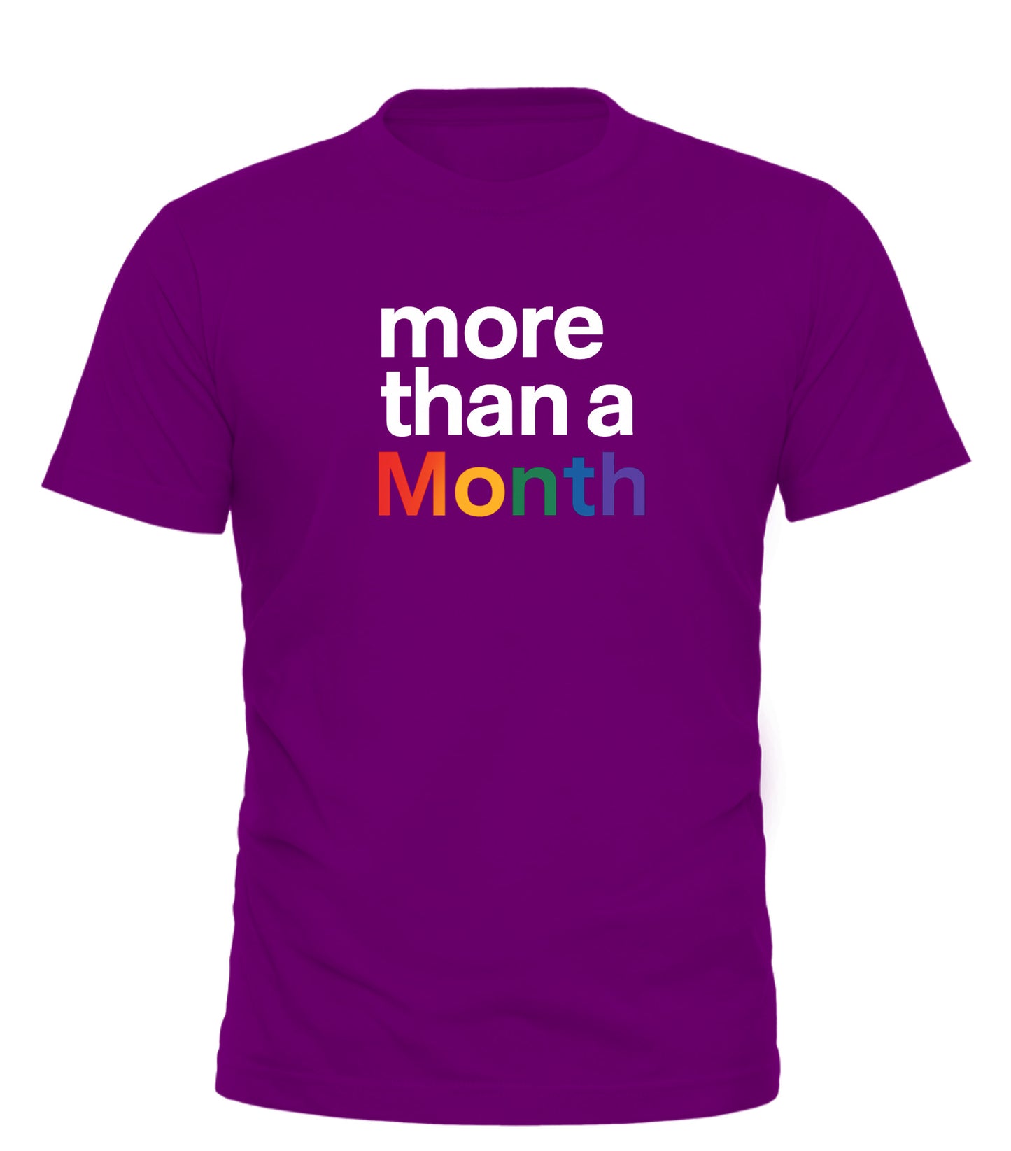 More Than a Month Pride t-shirt – unisex graphic cotton T-shirt from Good Trouble Fashion – soft jersey tee product photo