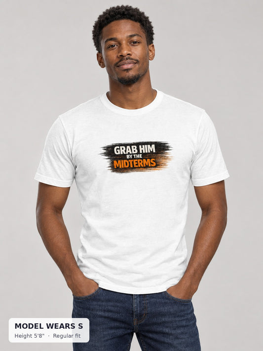 Grab Him by the Midterms Tee on a slim model wearing size S, 5'8" - Good Trouble Fashion