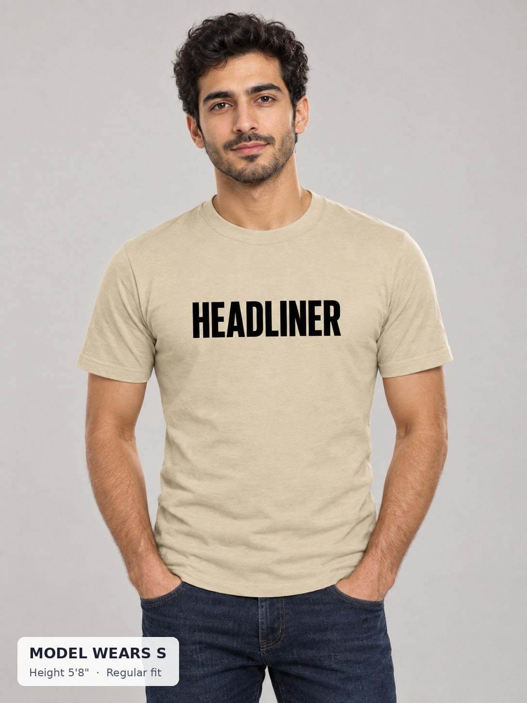 Headliner Rave Tee on a slim model wearing size S, 5'8" - Good Trouble Fashion