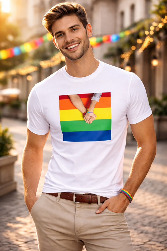 Holding Onto Pride Tee - Embrace Unity and Strength Together - Good Trouble Fashion