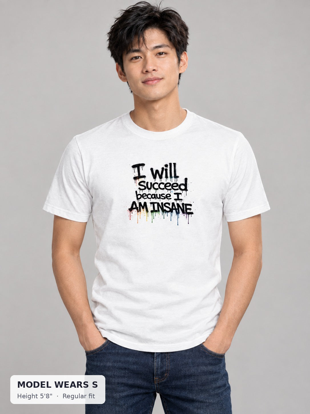I Will Succeed Tee on a slim model wearing size S, 5'8" - Good Trouble Fashion