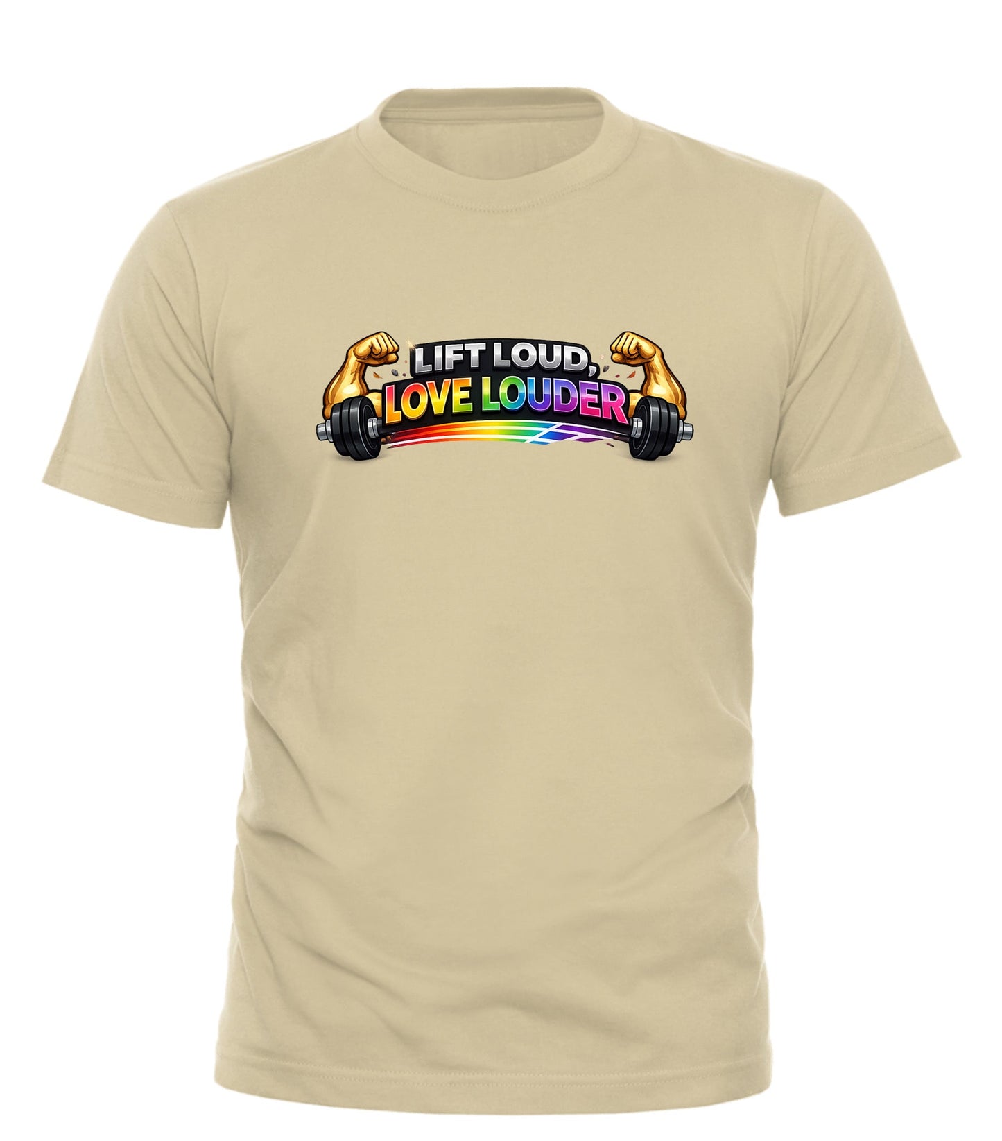 Lift Loud Love Louder Tee - Pride Fitness Fashion by Good Trouble - Good Trouble Fashion