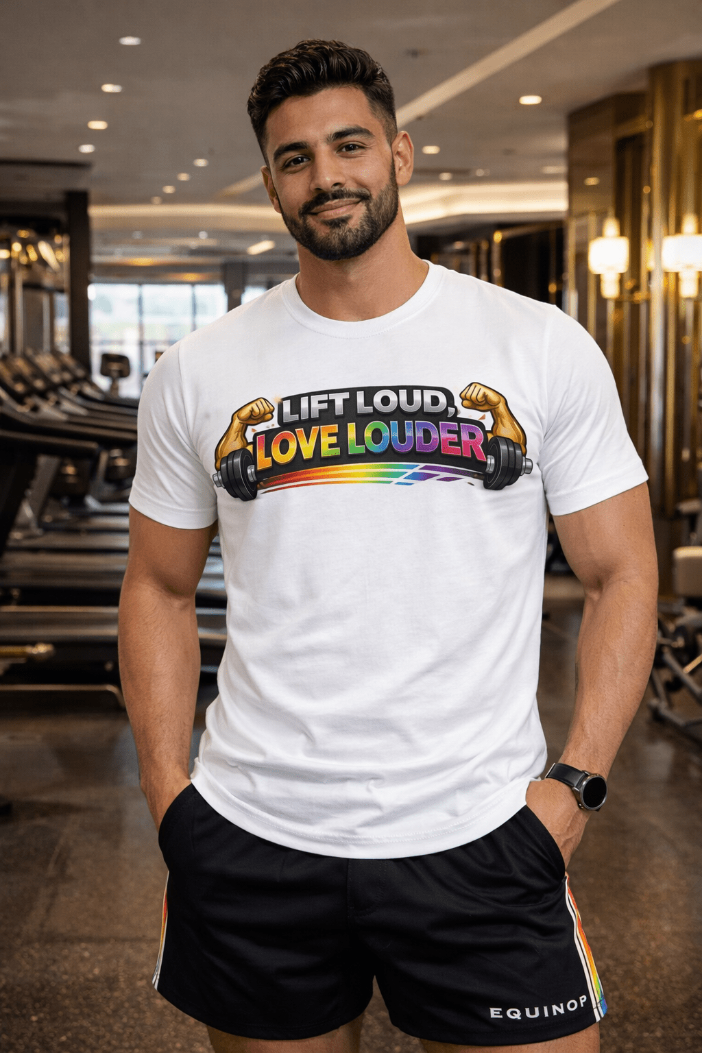 Lift Loud Love Louder Tee - Pride Fitness Fashion by Good Trouble - Good Trouble Fashion