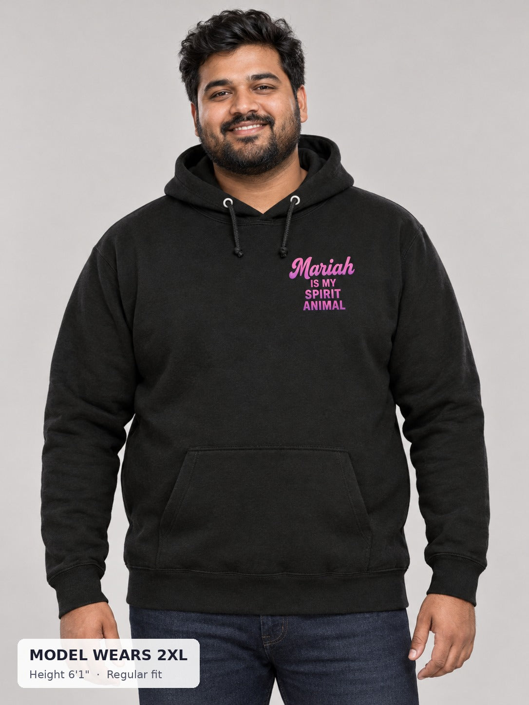 Mariah Spirit Animal Hoodie on a plus-size model wearing size 2XL, 6'1" - Good Trouble Fashion