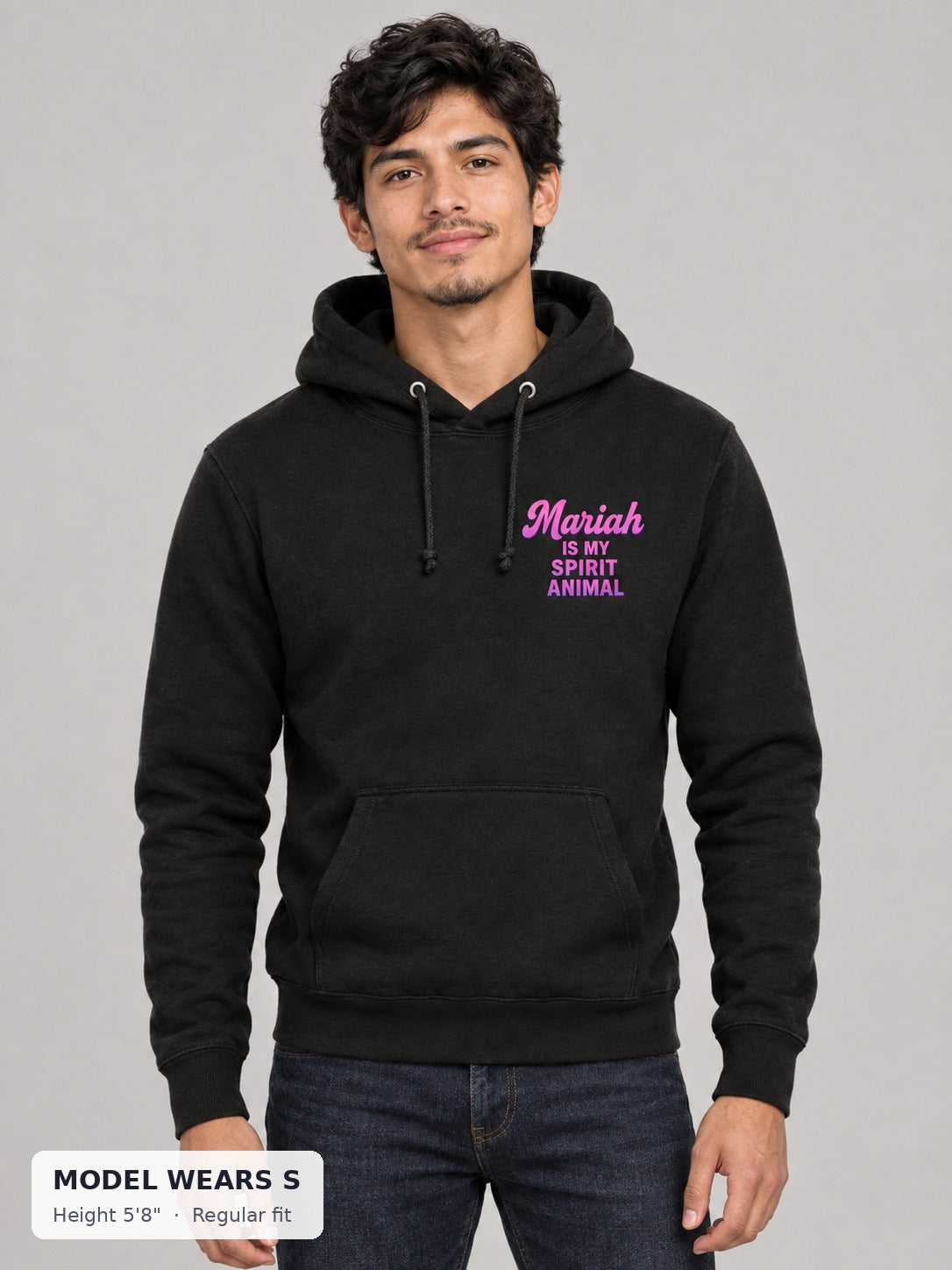 Mariah Spirit Animal Hoodie on a slim model wearing size S, 5'8" - Good Trouble Fashion