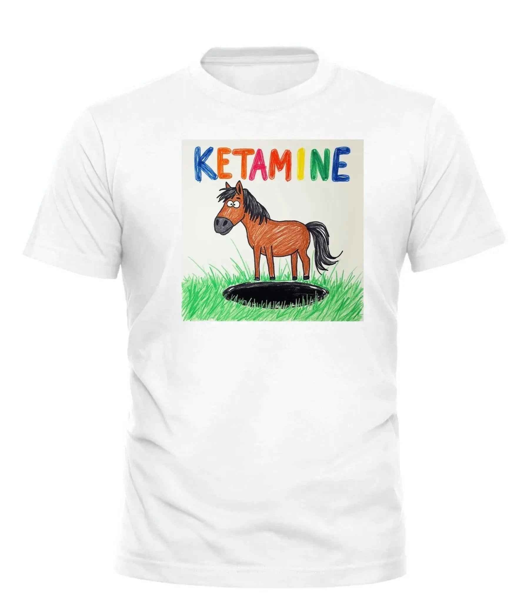 Ketamine Horse T-Shirt – unisex graphic cotton T-shirt from Good Trouble Fashion – soft jersey tee product photo