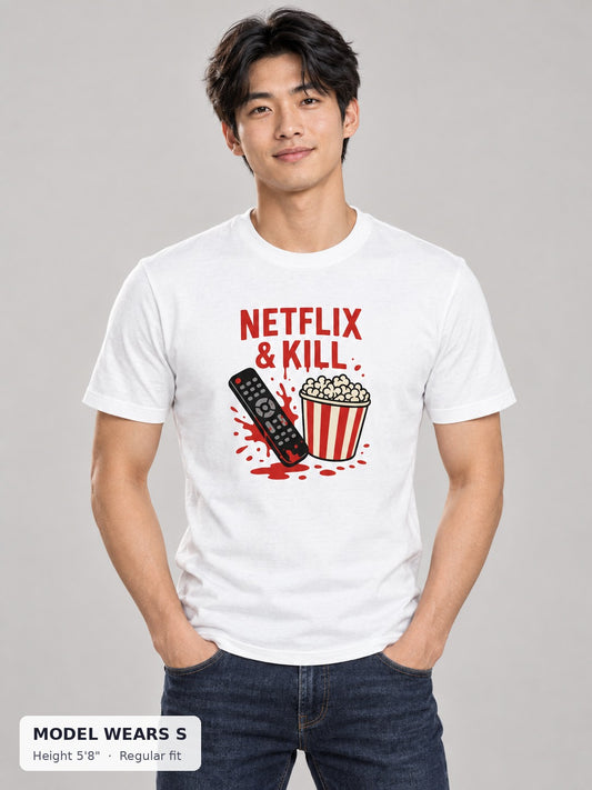 Netflix and Kill Shirt on model wearing size S - Good Trouble Fashion