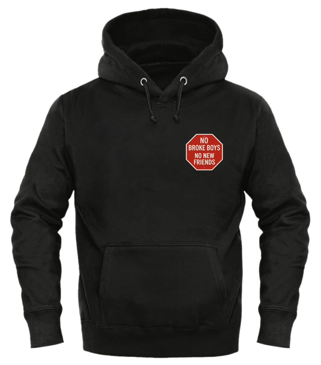 Black No Broke Boys hoodie with a unique graphic for a stylish casual look