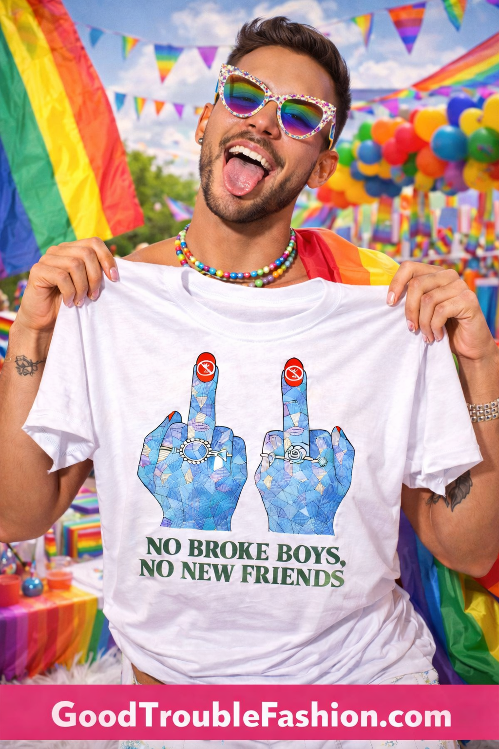 NO BROKE BOYS T - SHIRT - Trendy T-Shirt for Stylish Individuals - Good Trouble Fashion