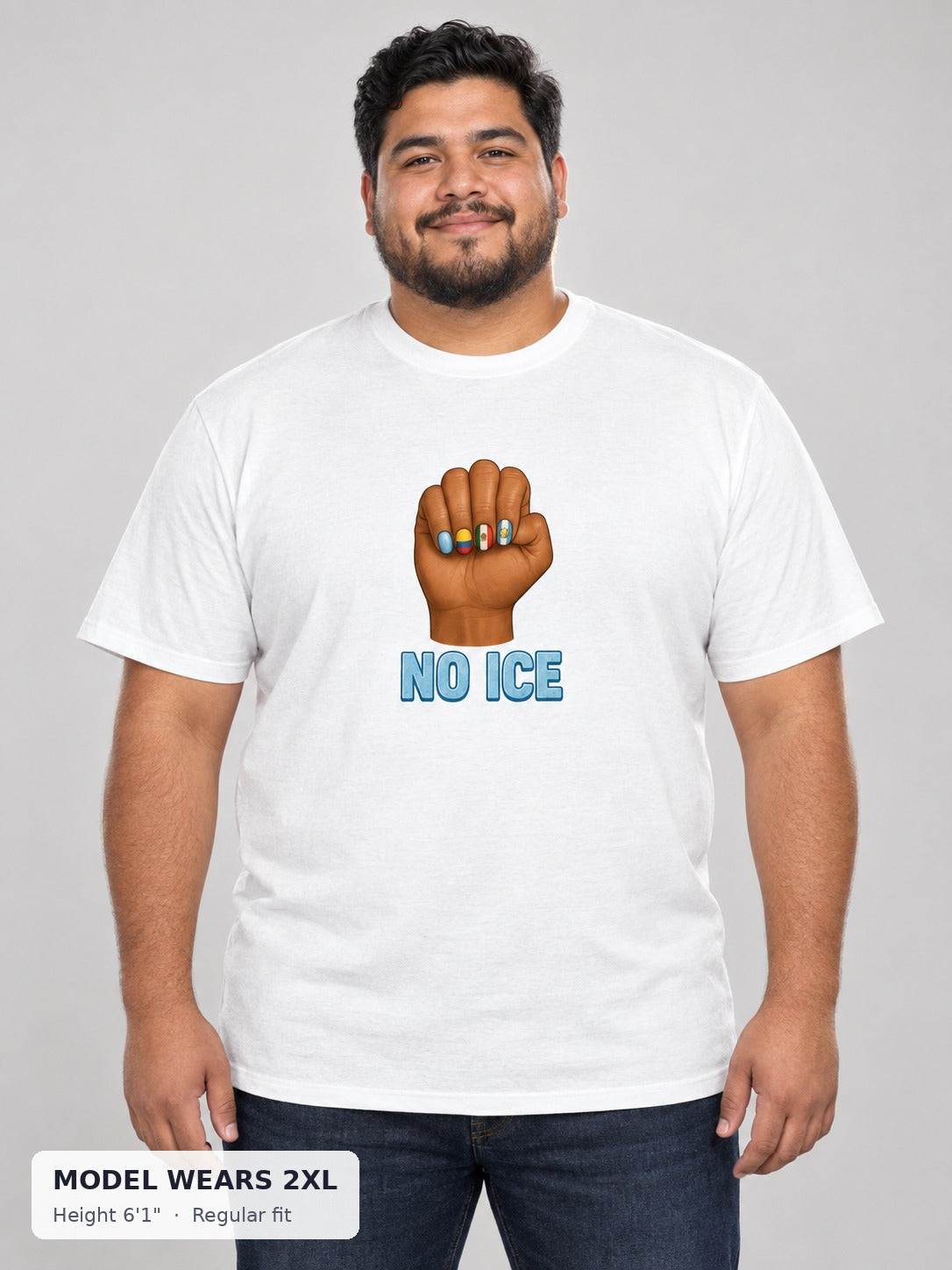 No Ice Tee on a plus-size model wearing size 2XL, 6'1" - Good Trouble Fashion