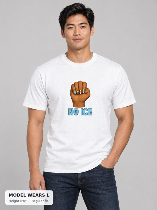 No Ice Tee on an athletic model wearing size L, 6'0" - Good Trouble Fashion