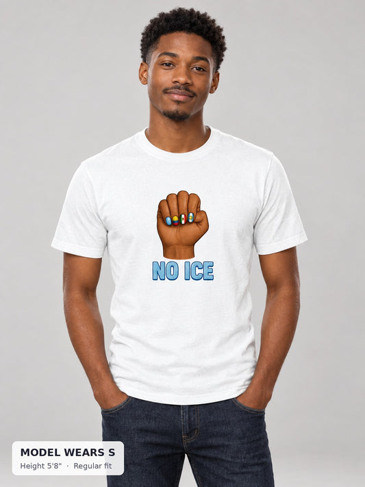 No Ice Tee on a slim model wearing size S, 5'8" - Good Trouble Fashion