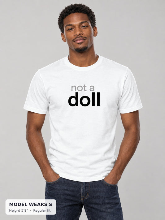 Not a Doll Tee on a slim model wearing size S, 5'8" - Good Trouble Fashion