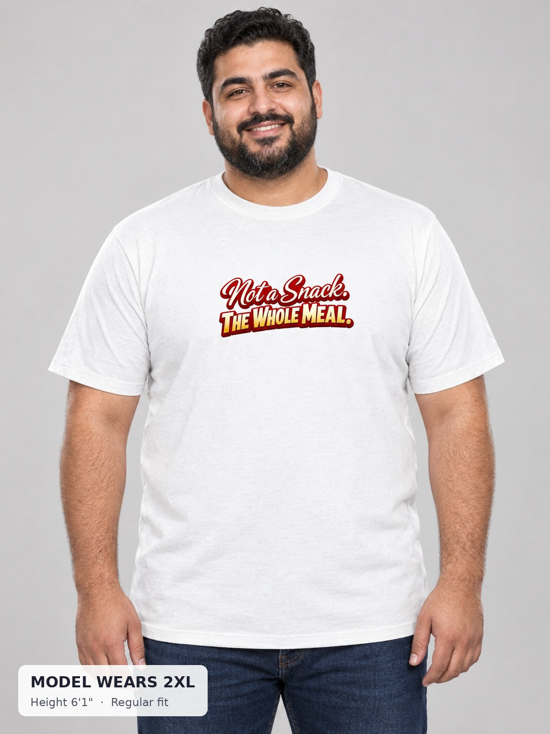 Not a Snack Tee on a plus-size model wearing size 2XL, 6'1" - Good Trouble Fashion