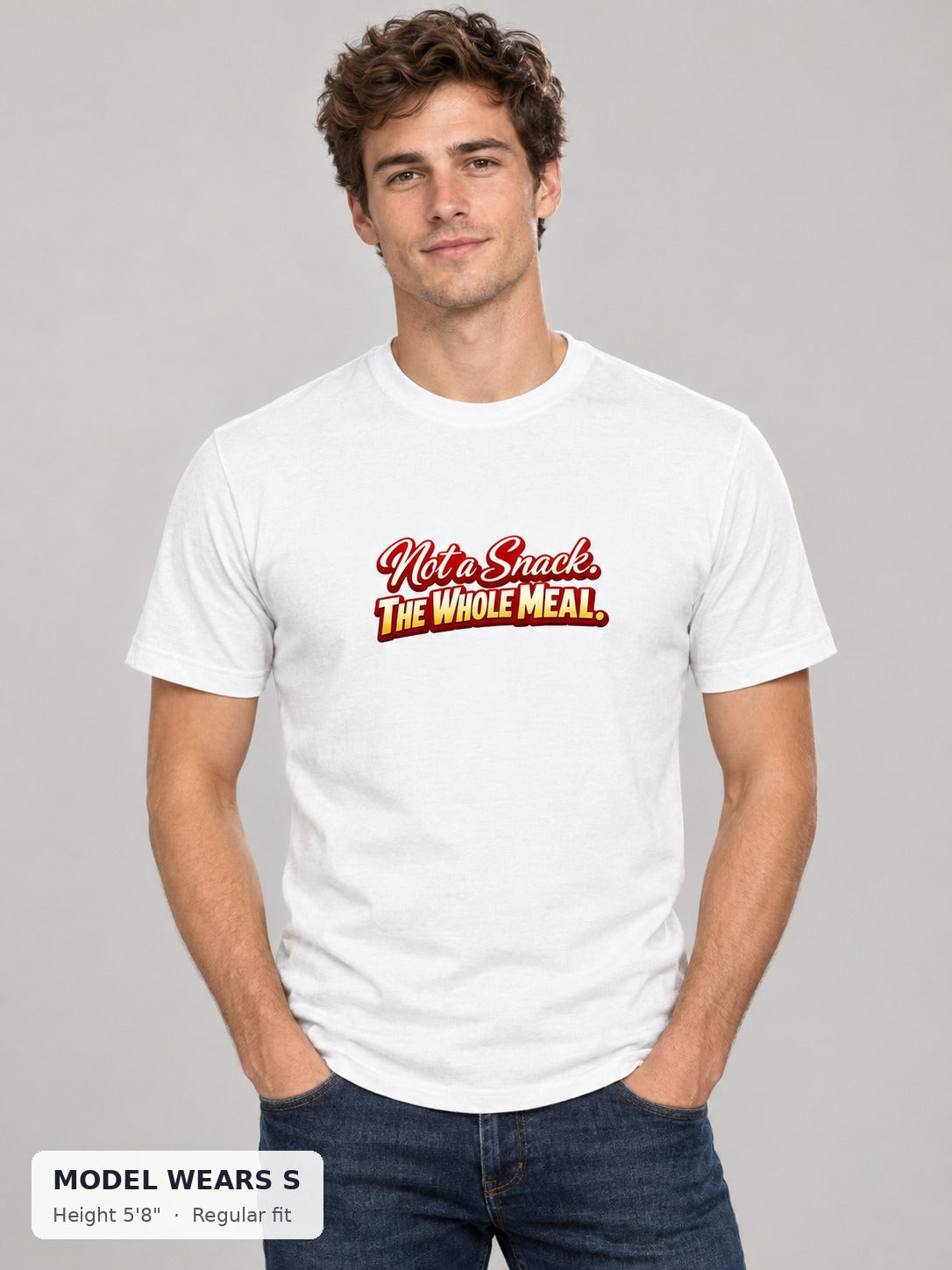 Not a Snack Tee on a slim model wearing size S, 5'8" - Good Trouble Fashion
