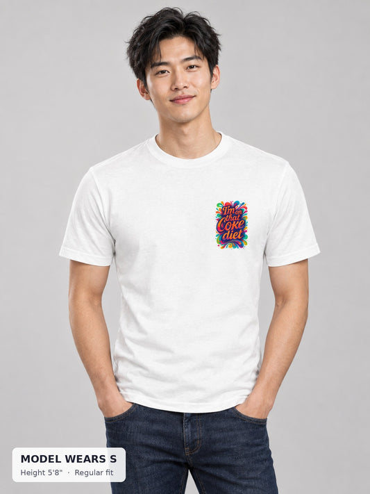 On That Coke Diet Tee on a slim model wearing size S, 5'8" - Good Trouble Fashion