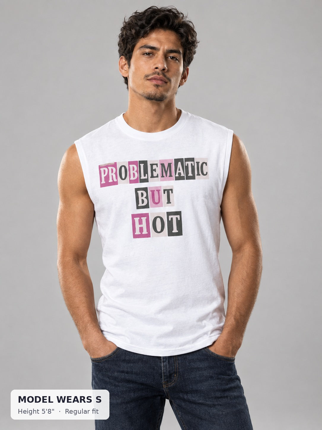 Problematic but Hot Tee on a slim model wearing size S, 5'8" - Good Trouble Fashion