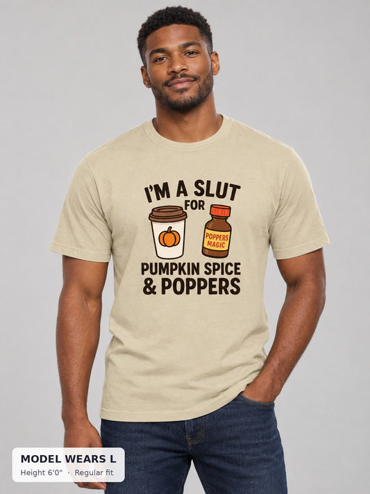 Pumpkin Spice Tee on an athletic model wearing size L, 6'0" - Good Trouble Fashion