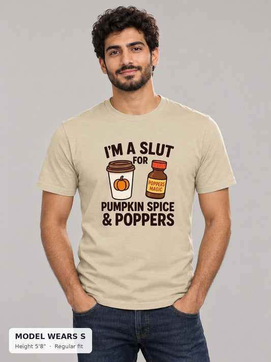 Pumpkin Spice T-shirt for Fall Fun and Style on model wearing size S - Good Trouble Fashion