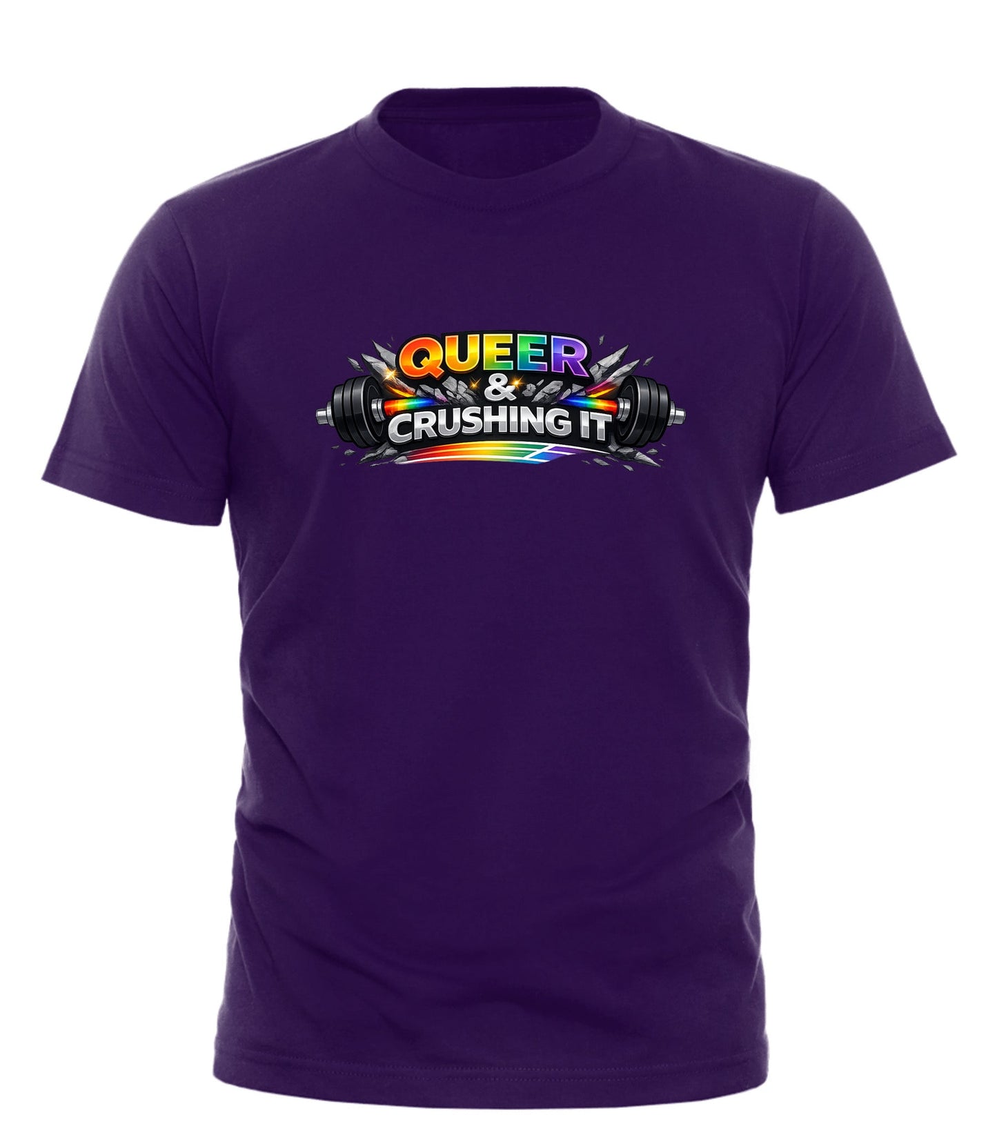 Queer Workout Tee | Crushing It Workout Tee from Good Trouble Fashion - Good Trouble Fashion
