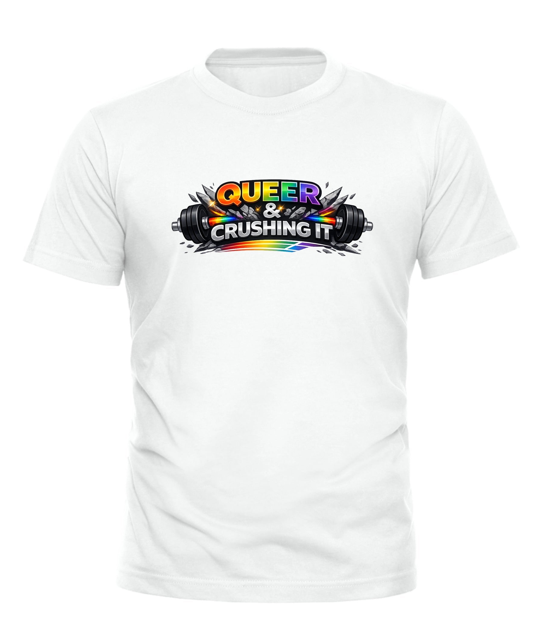 Queer Workout Tee | Crushing It Workout Tee from Good Trouble Fashion - Good Trouble Fashion