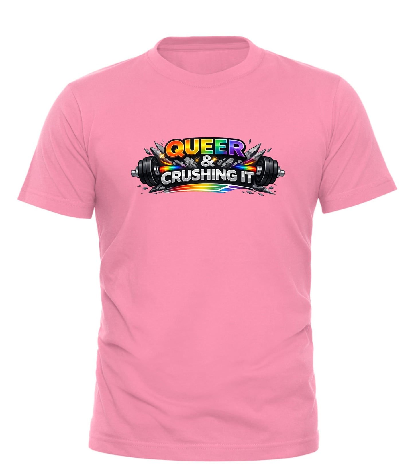 Queer Workout Tee | Crushing It Workout Tee from Good Trouble Fashion - Good Trouble Fashion