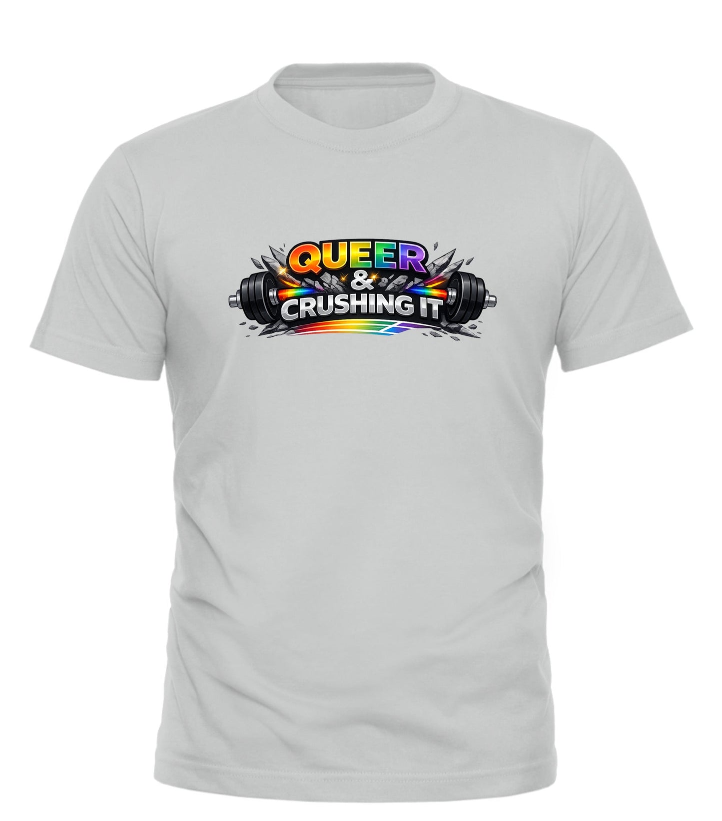 Queer Workout Tee | Crushing It Workout Tee from Good Trouble Fashion - Good Trouble Fashion