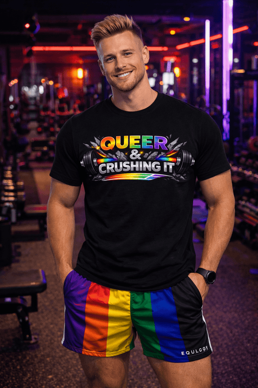 Queer Workout Tee | Crushing It Workout Tee from Good Trouble Fashion - Good Trouble Fashion