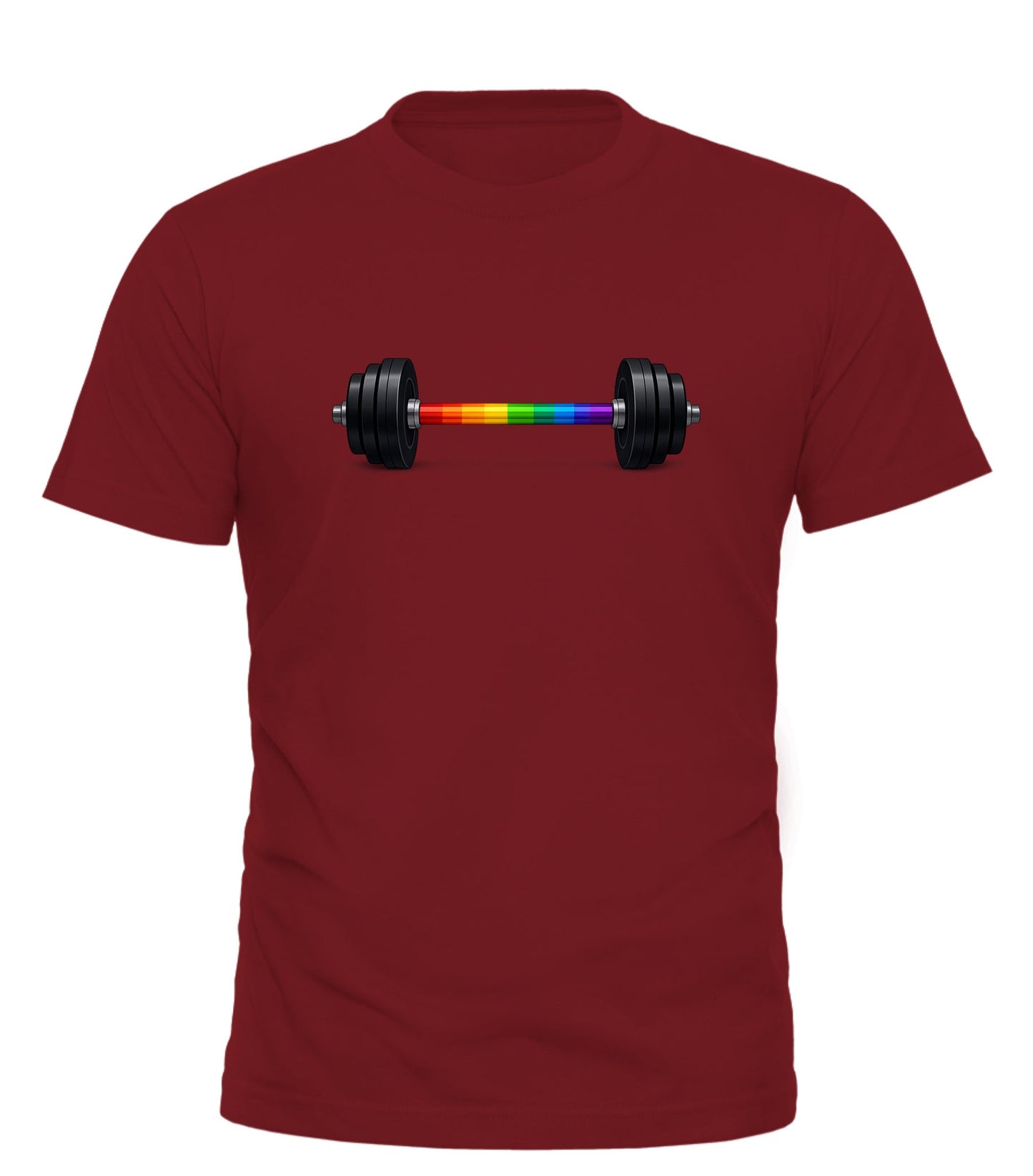 Rainbow Barbell Pride T-Shirt - Embrace LGBTQ Pride with this Fitness Workout Tee - Good Trouble Fashion