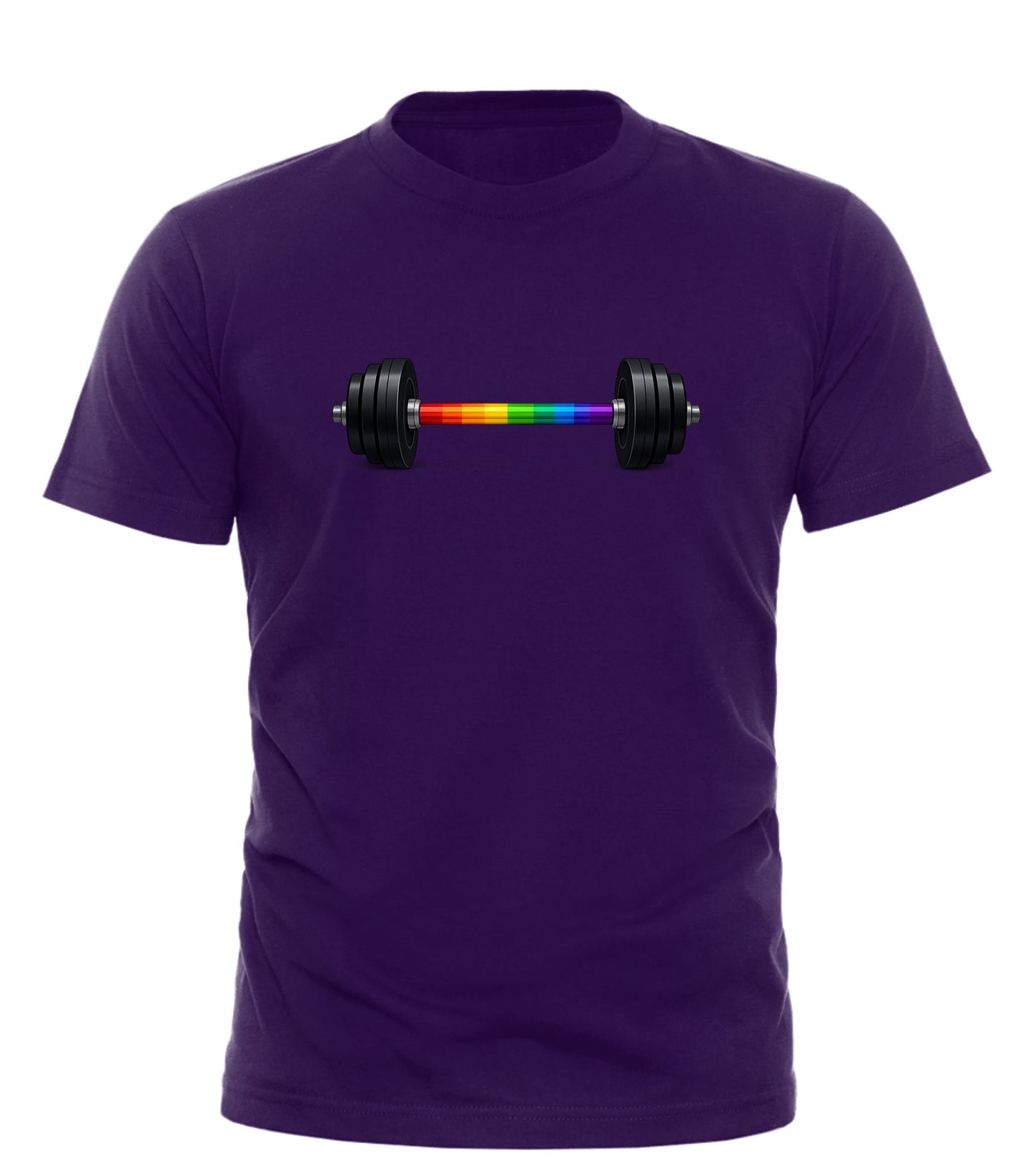Rainbow Barbell Pride T-Shirt - Embrace LGBTQ Pride with this Fitness Workout Tee - Good Trouble Fashion