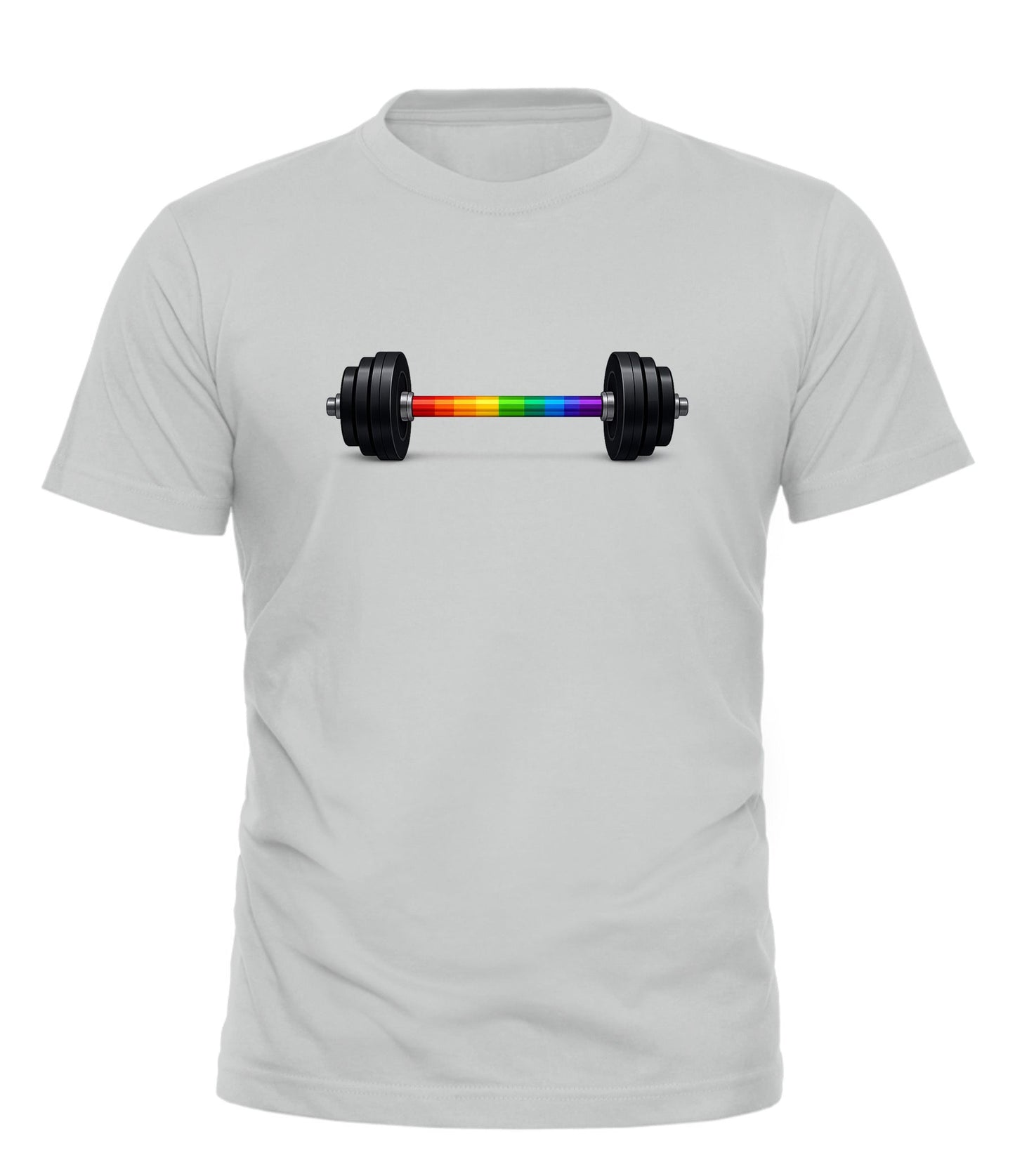 Rainbow Barbell Pride T-Shirt - Embrace LGBTQ Pride with this Fitness Workout Tee - Good Trouble Fashion