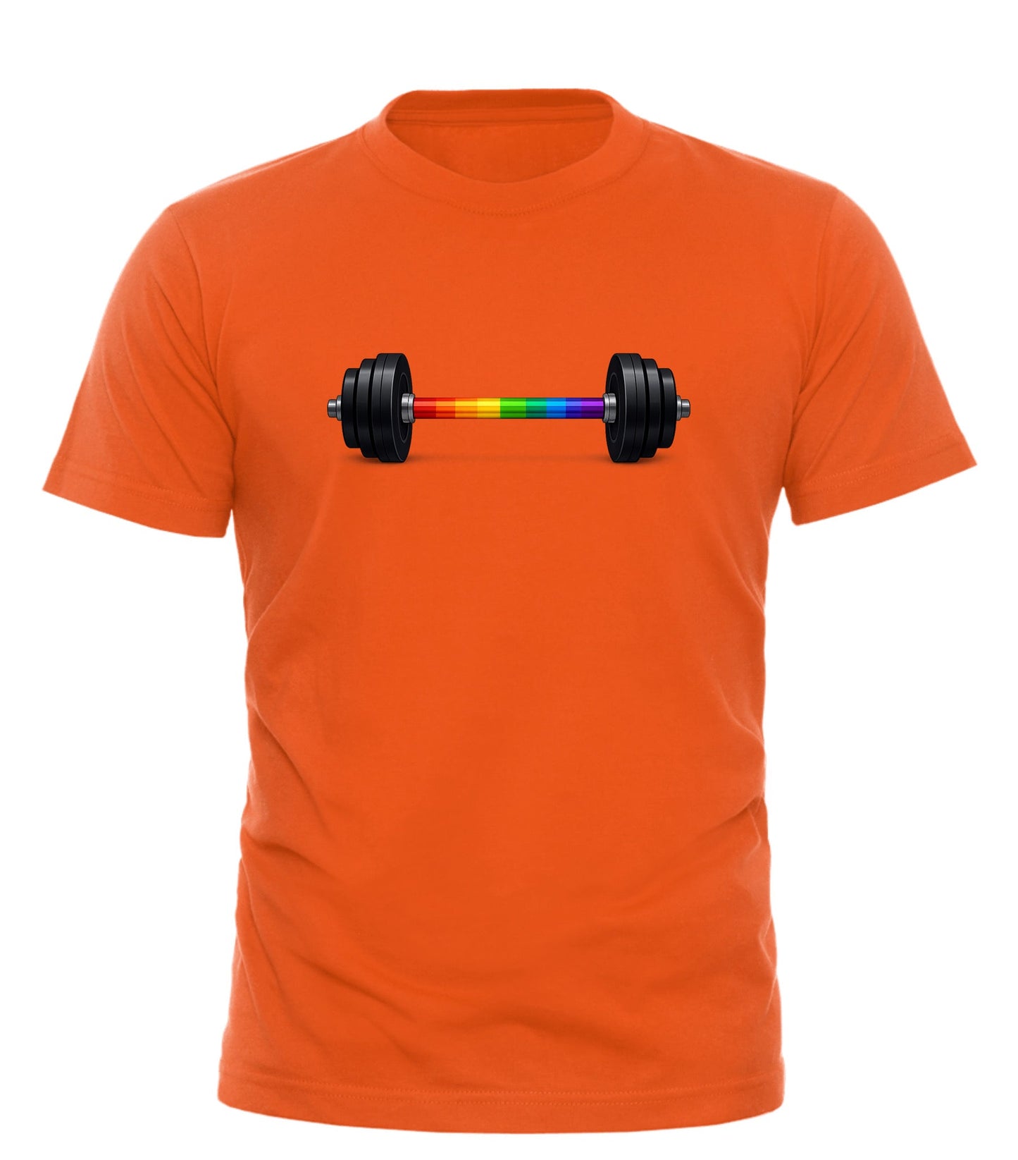 Rainbow Barbell Pride T-Shirt - Embrace LGBTQ Pride with this Fitness Workout Tee - Good Trouble Fashion
