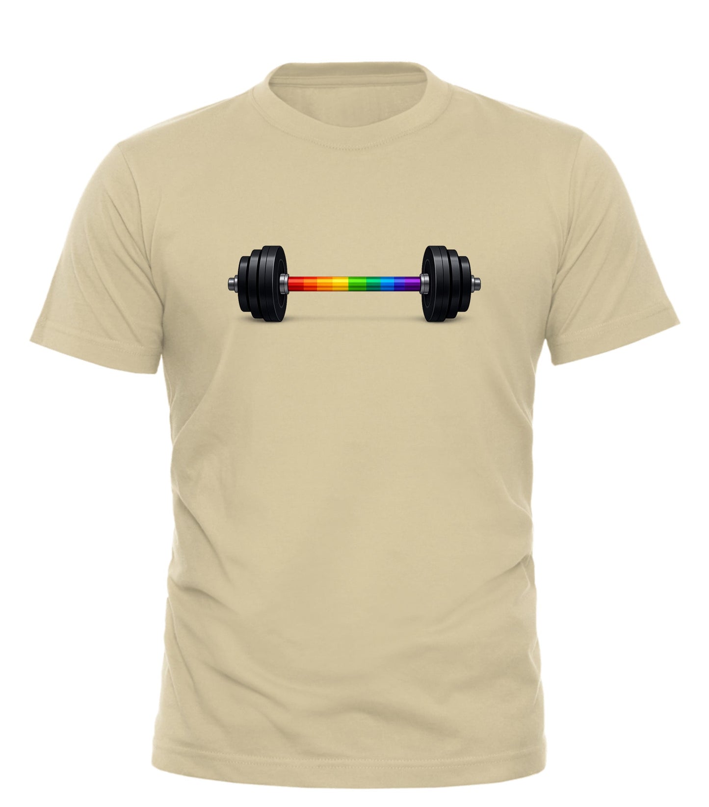 Rainbow Barbell Pride T-Shirt - Embrace LGBTQ Pride with this Fitness Workout Tee - Good Trouble Fashion