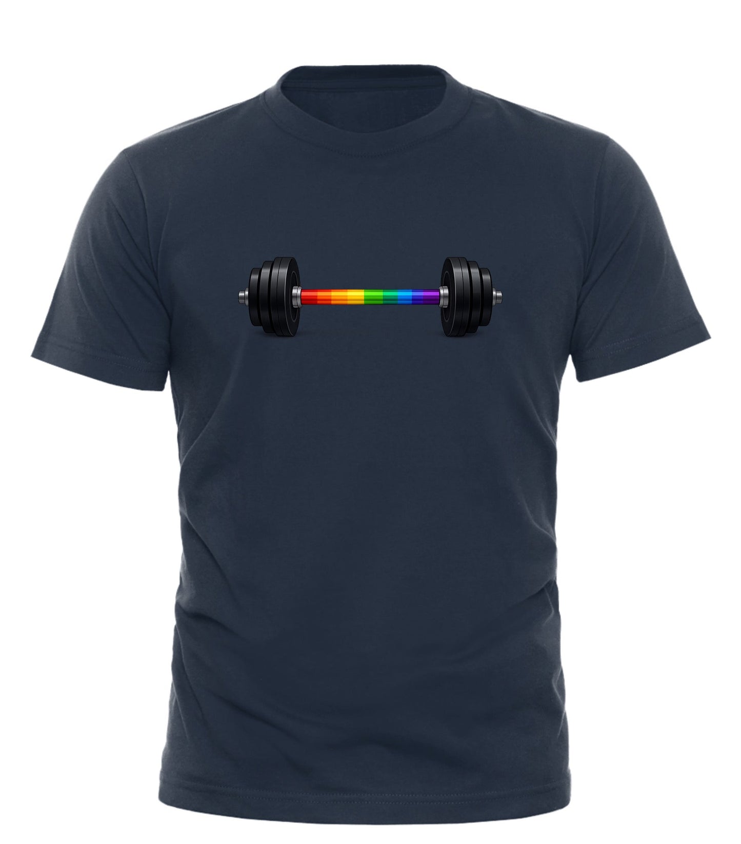Rainbow Barbell Pride T-Shirt - Embrace LGBTQ Pride with this Fitness Workout Tee - Good Trouble Fashion