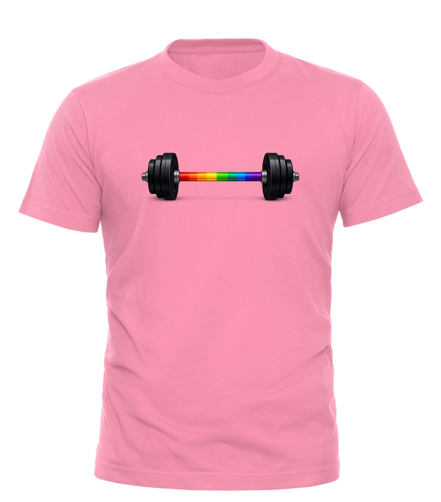 Rainbow Barbell Pride T-Shirt - Embrace LGBTQ Pride with this Fitness Workout Tee - Good Trouble Fashion