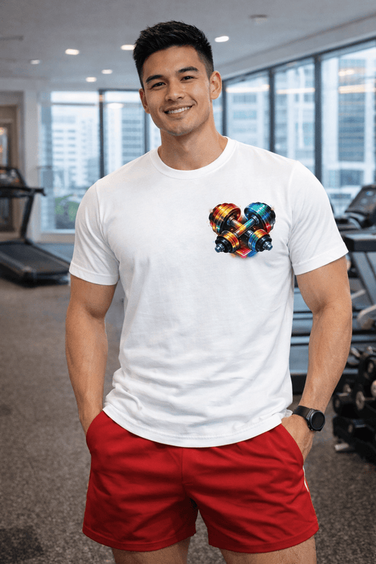 Rainbow Dumbbell T-shirt - Celebrate Pride with Good Trouble Fashion - Good Trouble Fashion