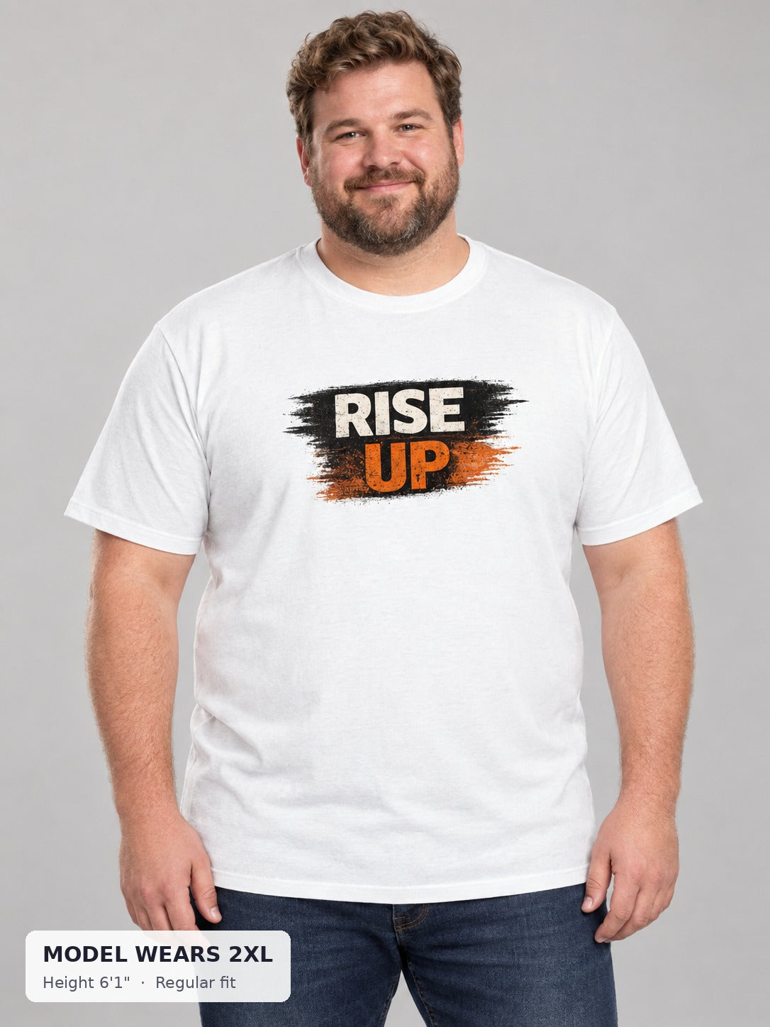 Rise Up Tee on a plus-size model wearing size 2XL, 6'1" - Good Trouble Fashion